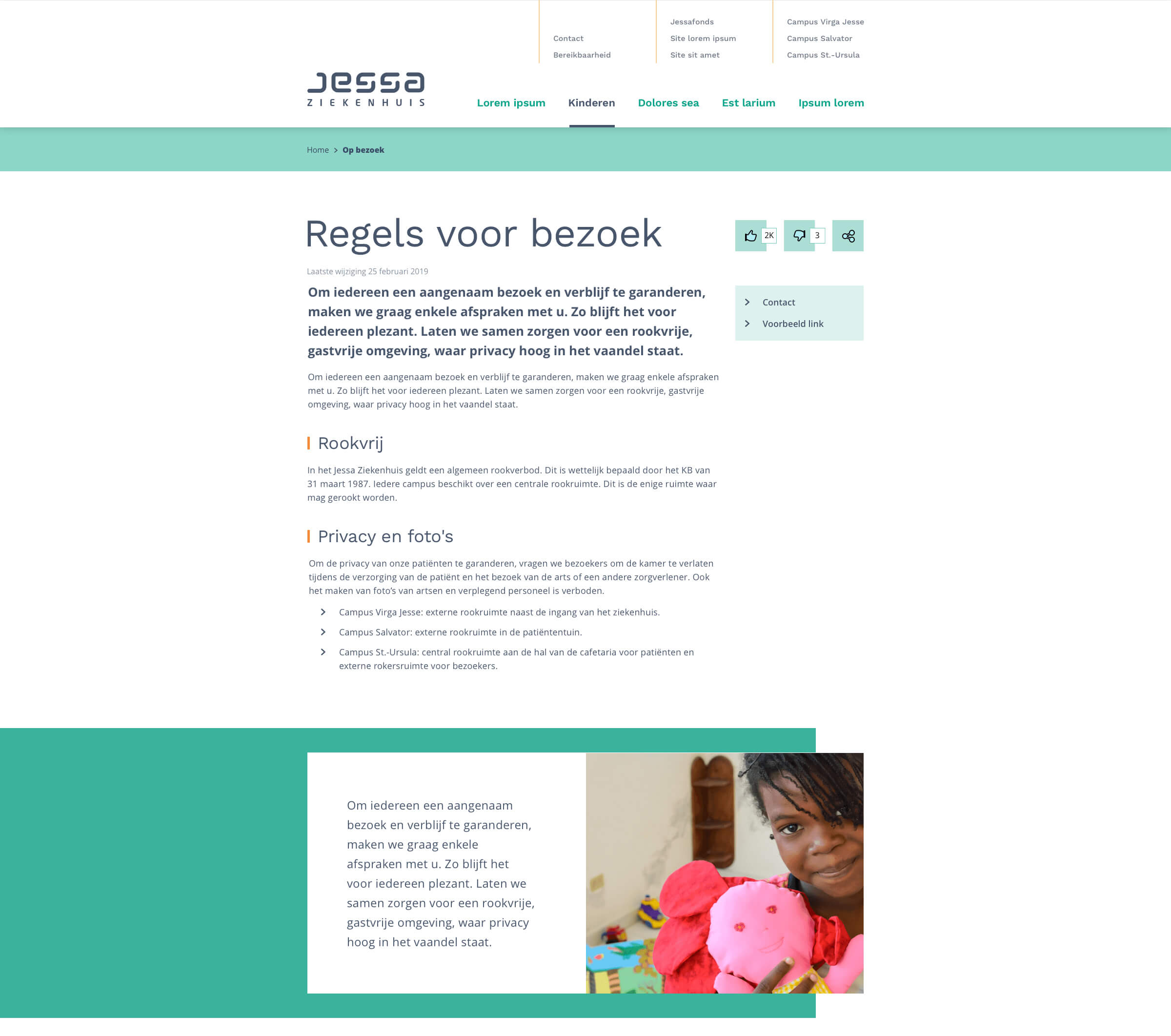 Webseite Krankenhaus Jessa
